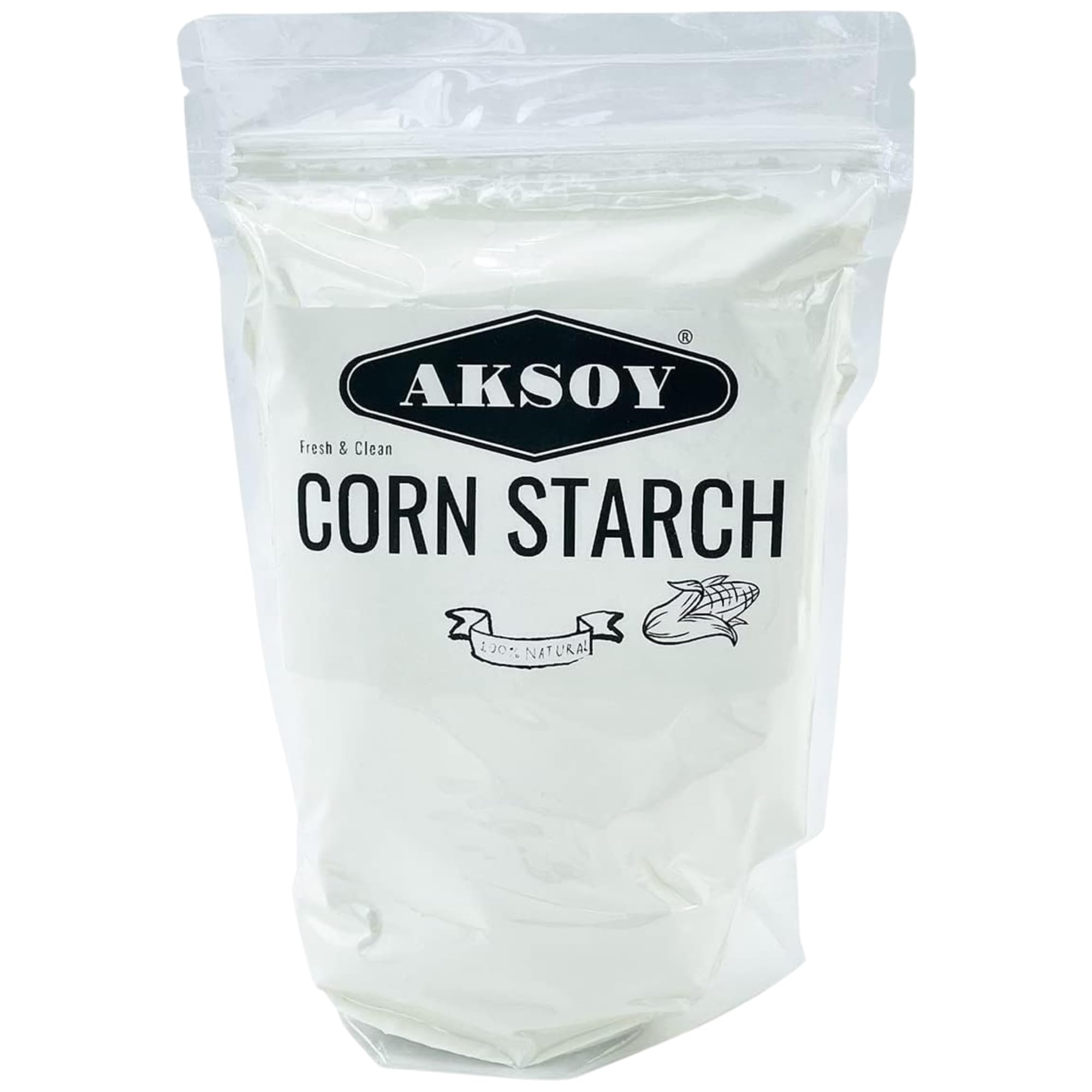🌽 AKSOY 100% Pure Corn Starch | 1.25 KG Airtight Container | All Natural Thickener for Soups, Stews, Gravy, Baking Pies, Puddings & Cakes | Non-GMO, Vegan, Food-Grade