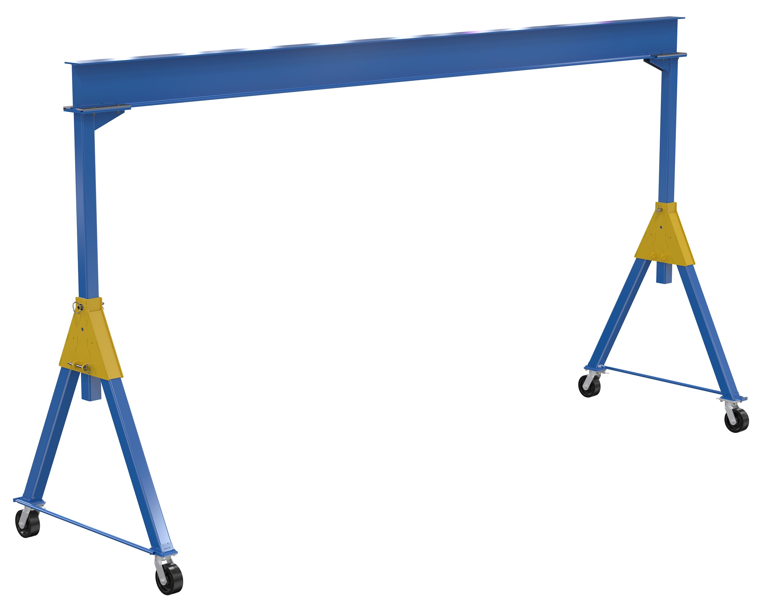 Vestil FHSN-8-20 Steel Knockdown Fixed Gantry Crane with Phenolic Casters 20 Ft. 8000 Lb. Capacity Blue