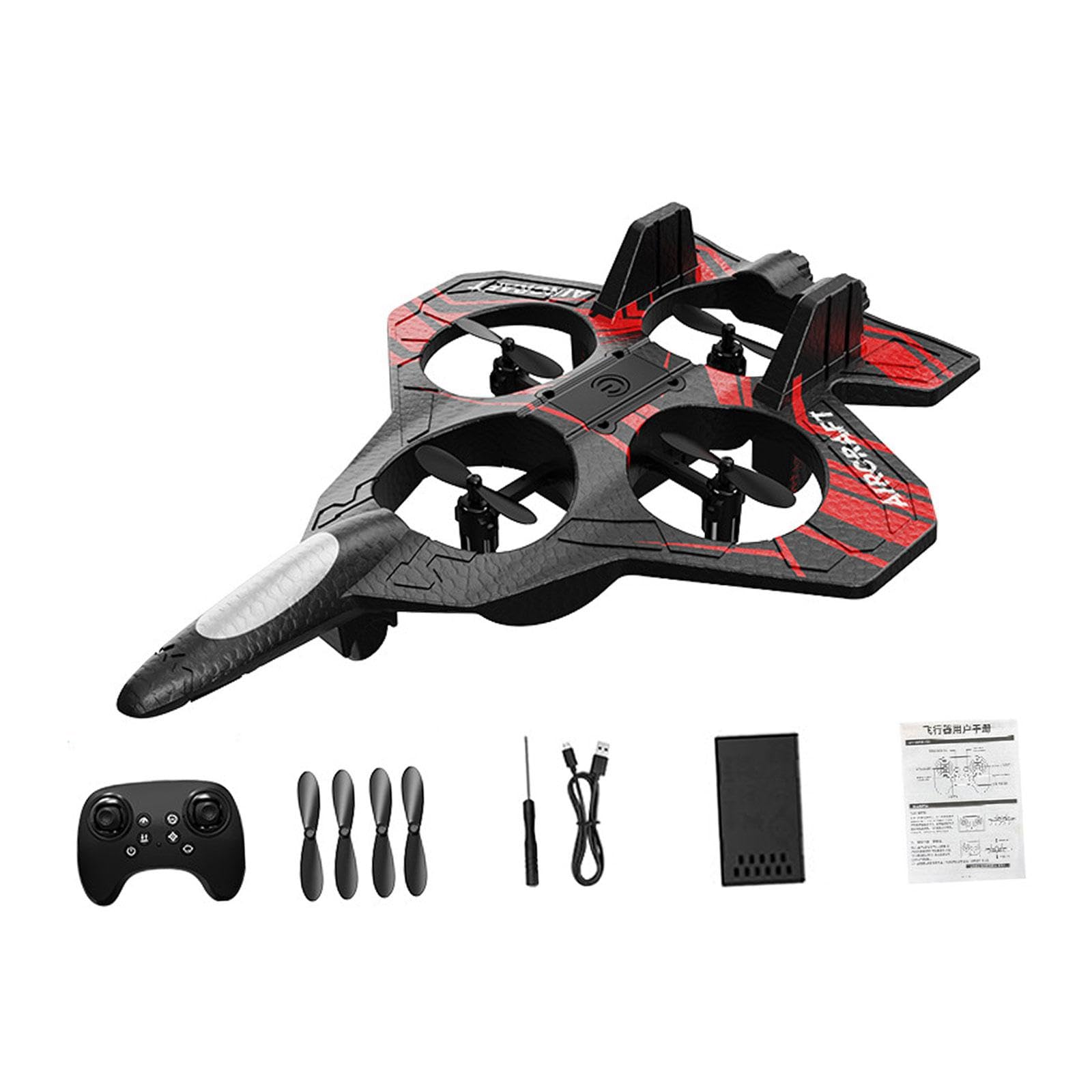 Avión RC Cuadricóptero para Principiantes con Mando a Distancia con aéreas Avión Juguete Fabricado en Espuma EVA Adecuad, Rojo