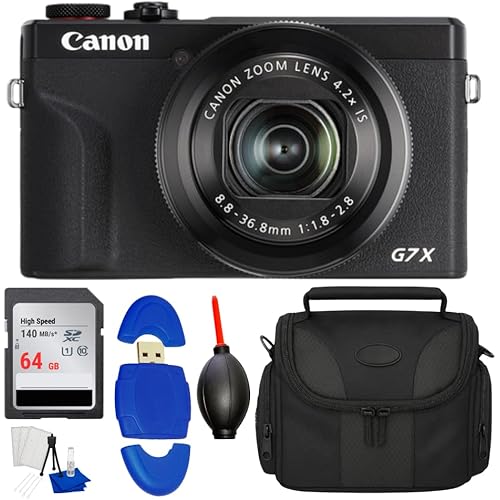 Canon PowerShot G7 X Mark III Digital Camera (Black) Bundle with 64GB Memory Card, Card Reader, Gadget Bag, Cleaning Kit, Dust Blower & Microfiber Cloth and Many More Accessories