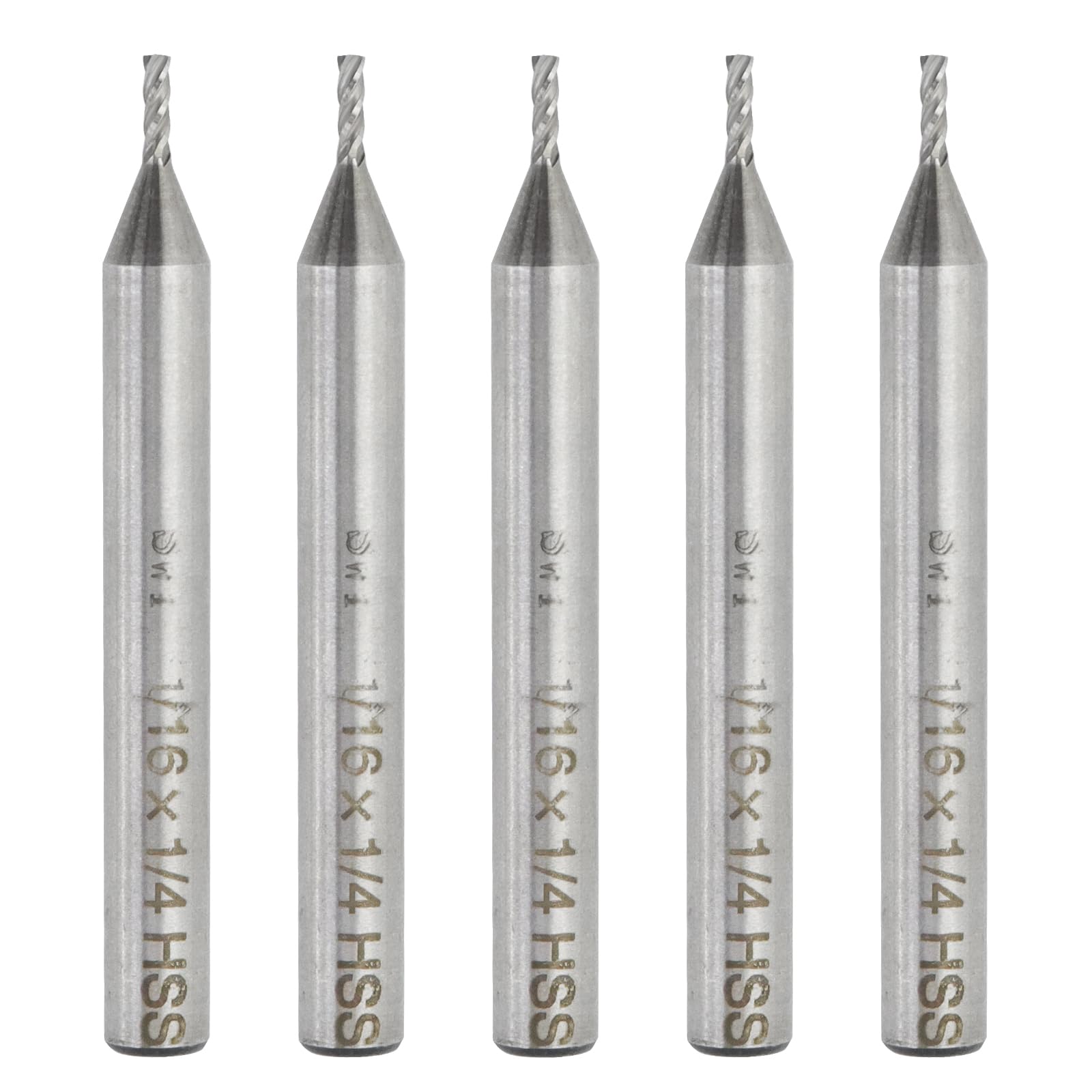 CNC End Mill Set - 5-Piece 4 Flute -1 CNC End Mill Set - 5-Piece 4 Flute -1