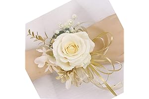 USIX 2pc Pack-Handmade Artificial Flower Rose Wedding Party Prom Wrist Corsages