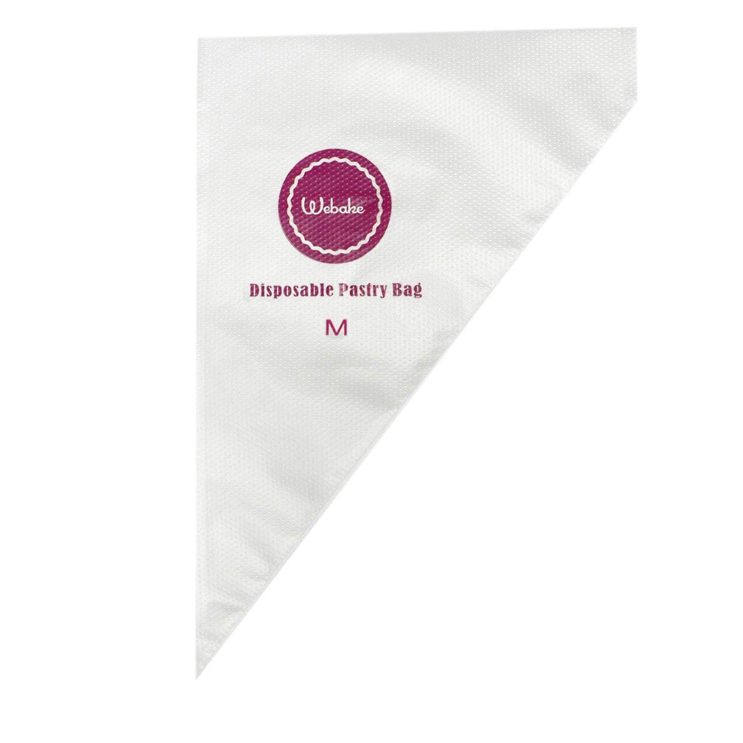 Webake 14 Inch Disposable Pastry Bag Icing Piping Frosting Bags for Cake Decorating 100 Pcs (Medium)
