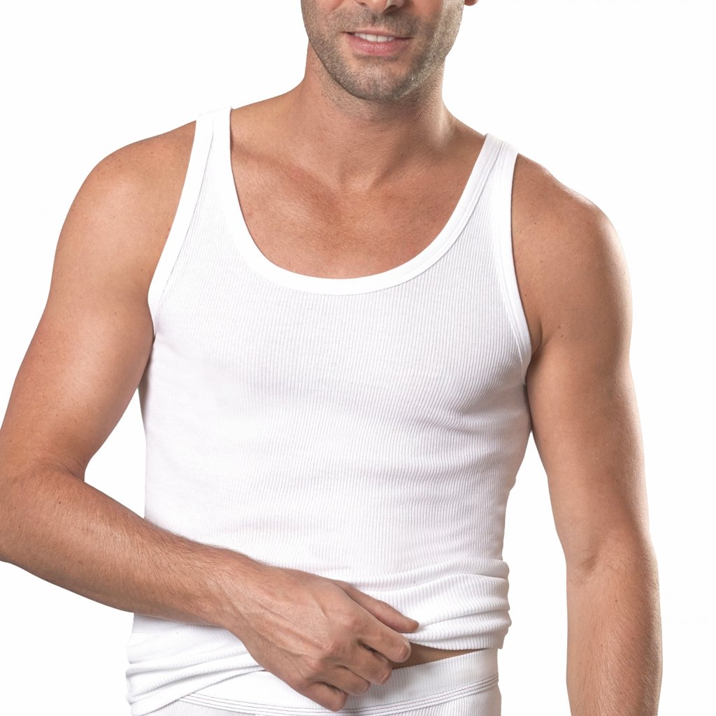 con-ta- 5er Spar-Pack Herren Unterhemd Doppelripp - Sport-Jacke - 100% supergekämmte Baumwolle - Weiß Kochfest und Trockner geeignet (5/M, 5 X Weiß)