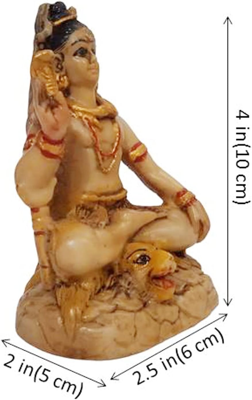 Purpledip Resin Idol Neelkanth Shiva: Stone Finish Statue for Home Temple (12424)
