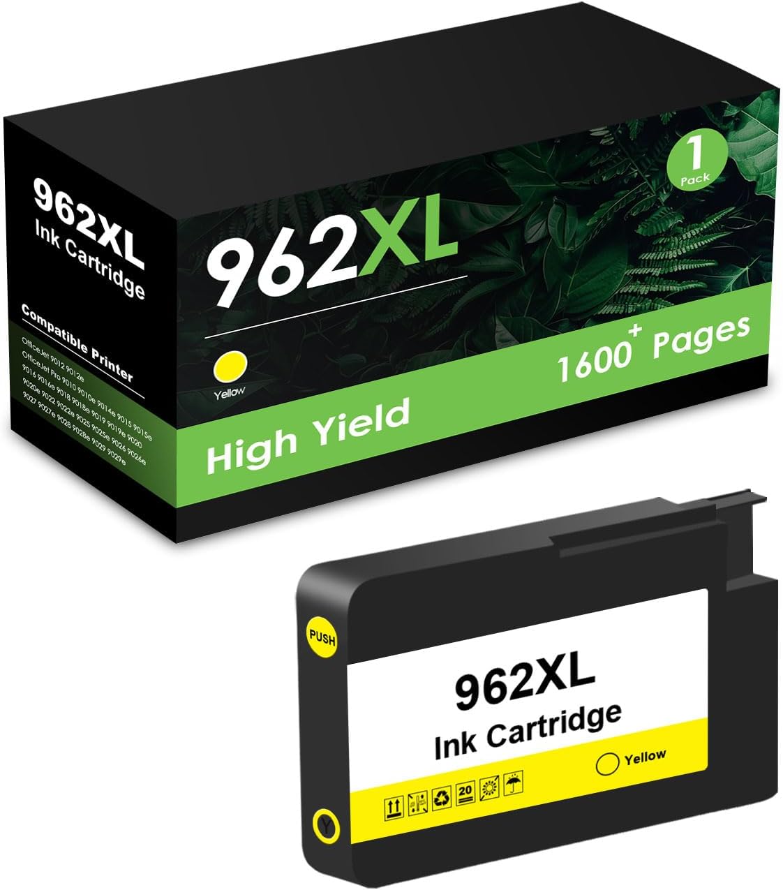 962XL 1 Pack Remanufactured Ink Cartridges Replacement for HP 962 XL for Officejet Pro 9015e 9010 9025e 9015 9025 9018e 9025e 9020 Printers (1 Yellow)