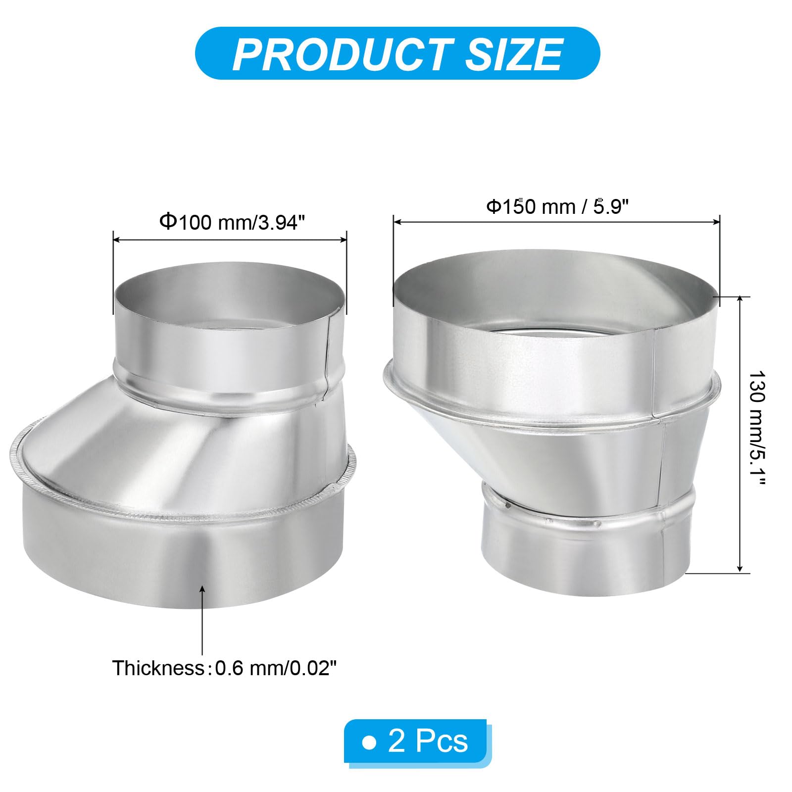 PATIKIL 150 mm - 100 mm 偏心ダクトレデューサー 2個 ♥ Amazon.co.jp: PATIKIL 150 mm - 100 mm 偏心ダクトレデューサー 2個