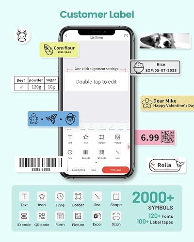 Miniatura 14 de Phomemo Labels D30 - Cinta de etiquetas autoadhesivas, etiquetas maestras de impresión en negro sobre blanco, papel térmico autoadhesivo, 160