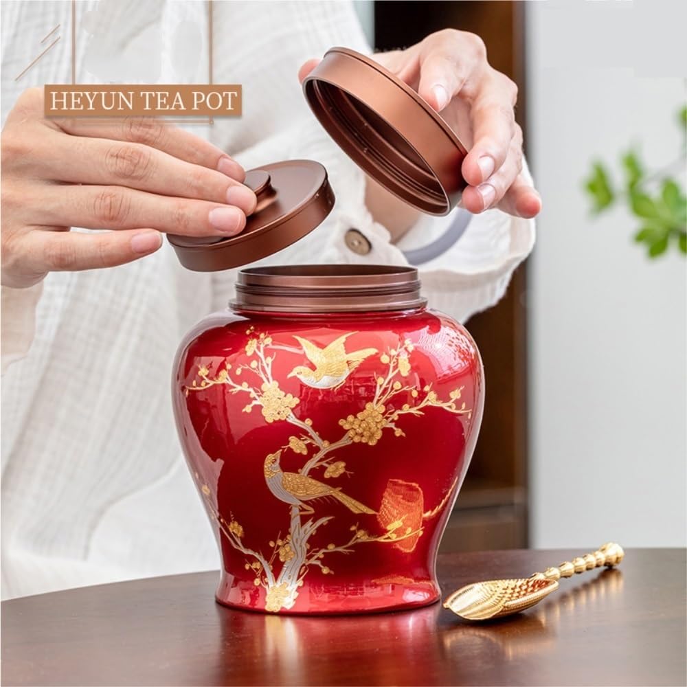 Ceramiczny dzbanek na herbatę Ceramiczny dzbanek do herbaty dwuwarstwowy, pokrywka ze stopu, zamknięty dzbanek, chiński zestaw do herbaty, podwójny dzbanek, zestaw pudełek na prezent Herbata (S,Double