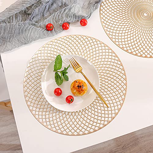 Set di 4 tovagliette rotonde intrecciate da 15 pollici, tovagliette per