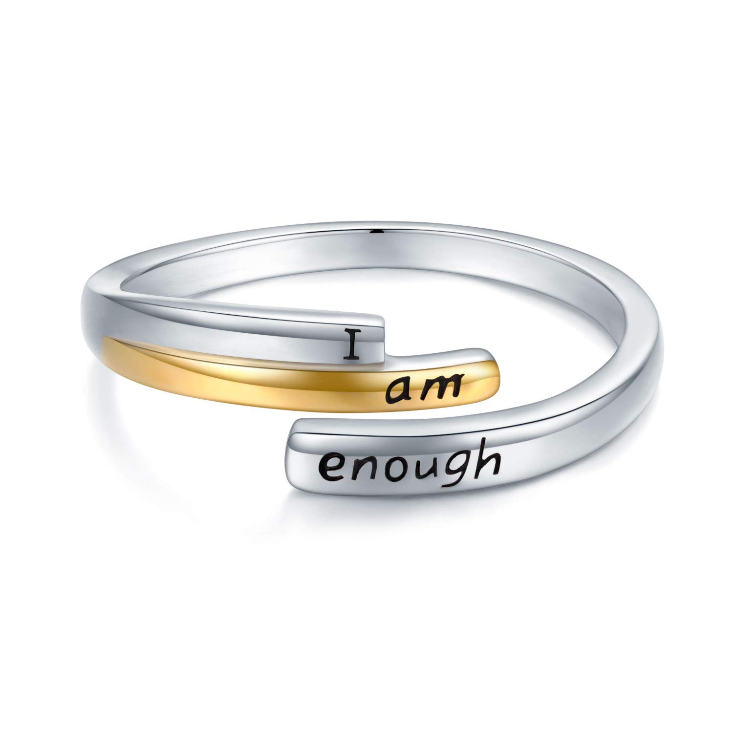 Adjustable Ring Sterling Silver I Am Enough Ring 925 Sterling - Main Image