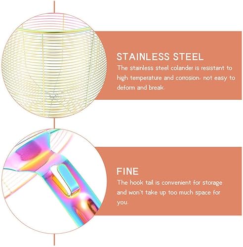 Miniatura 3 de ZzzaNa Deep Fry Basket Stainless Steel Pasta Basket Metal Frying Basket Mesh Spider Strainer Spaghetti Strainer Noodle Colander Drainer Slotted