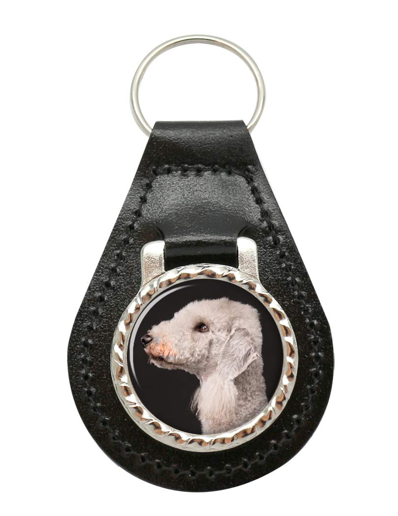 Giftshop UK Bedlington Terrier Leather Key Fob