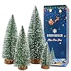 Green bottle brush trees christmas 4 pcs mini christmas tree miniature christmas tree 99795939 inch small christmas tree with snowflakes christmas decorations indoor  urban country home decor