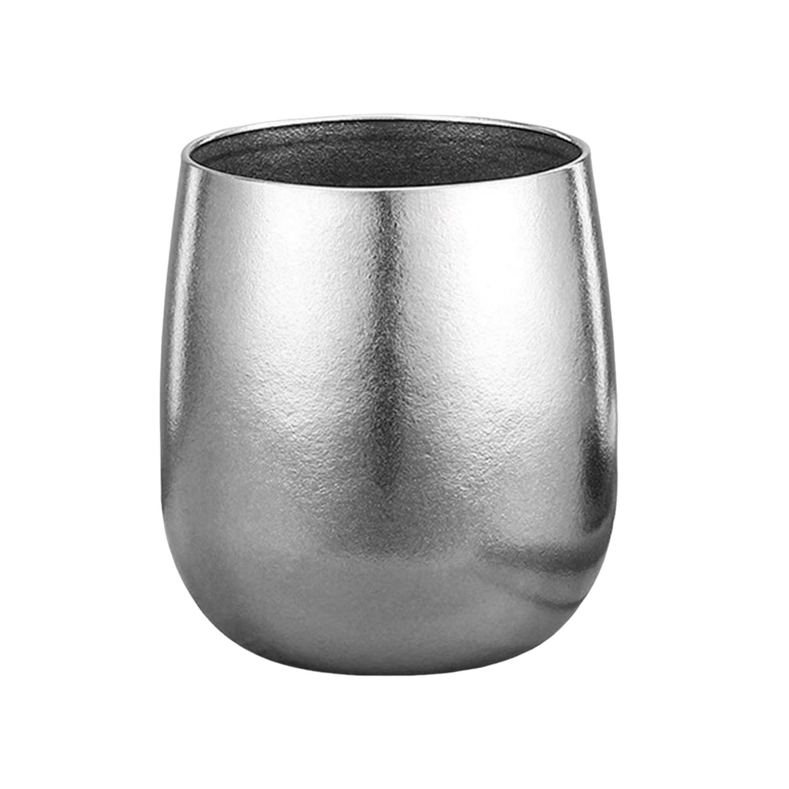 Pure Cup, Double Layer Vacuum Insulated Tumbler with Iced Electroplated Finish, 260ml Egg Shape Camping Mug for Outdoor