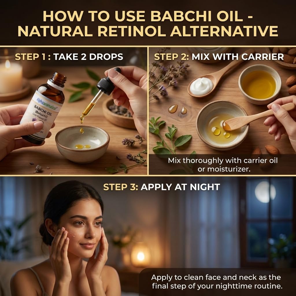 Alphaaromatica Pure Babchi (Bakuchi) Oil (Psoralea corylifolia) | Cold Pressed | Natural | Undiluted | For Skin & Massage | Men & Women | 50ml 3