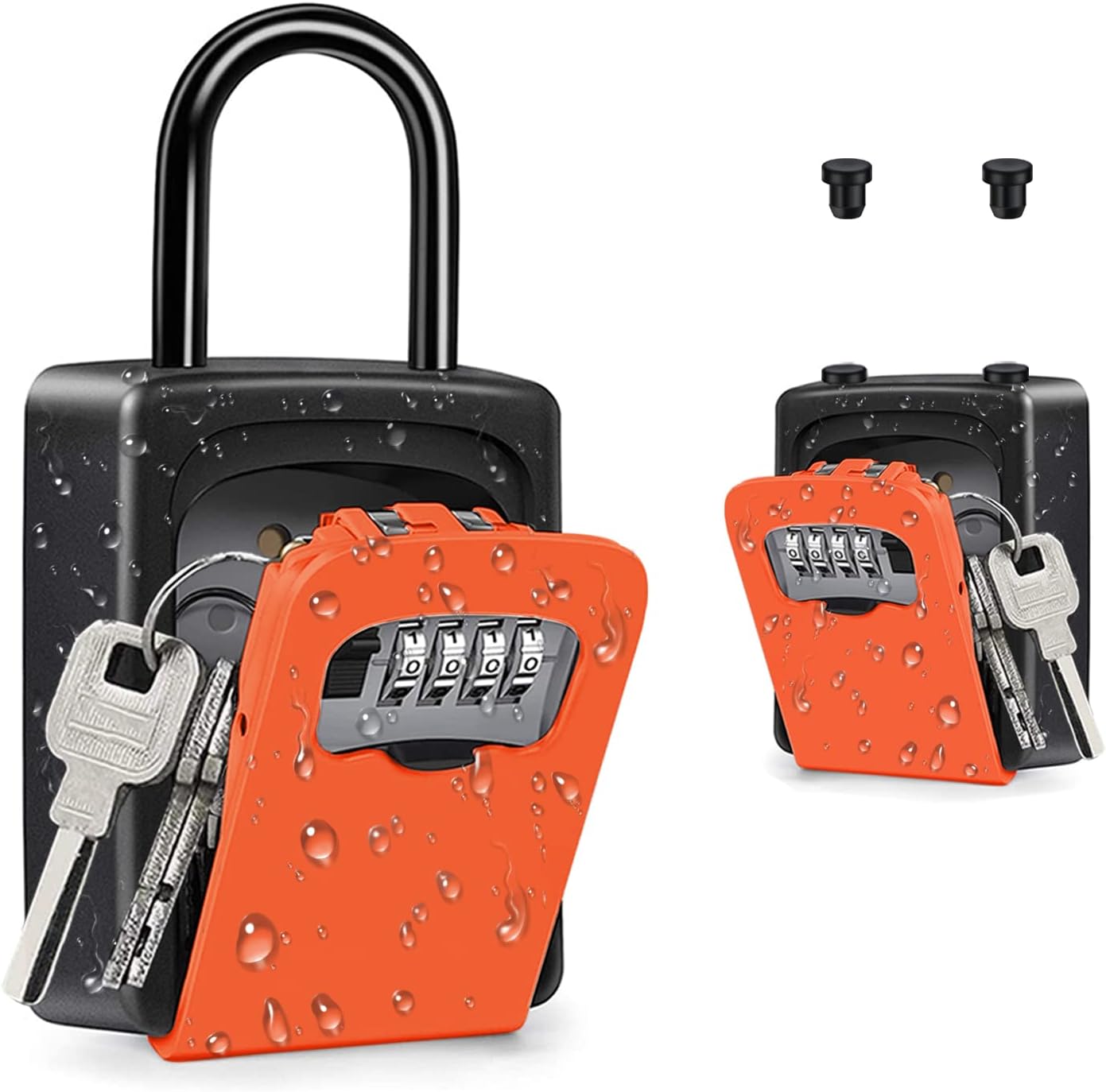 ZHEGE Key Lock Box Outdoor, 4 Digit Combination Key Safe Outdoor, Key