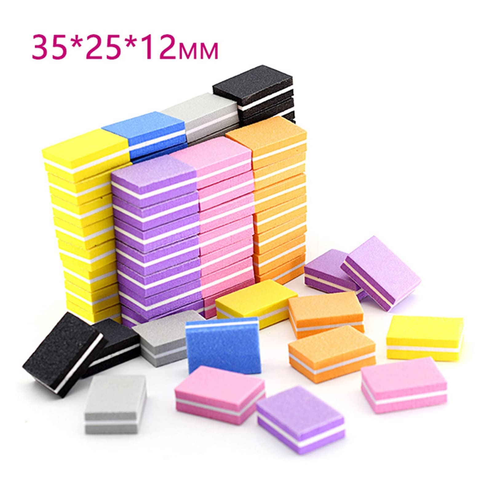 le unghie lucidano il blocco di buffer, Lima for unghie abrasiva Blocco Buffer Multicolore 3,5x2,5x1,1cm 100 pezzi(Grijs)