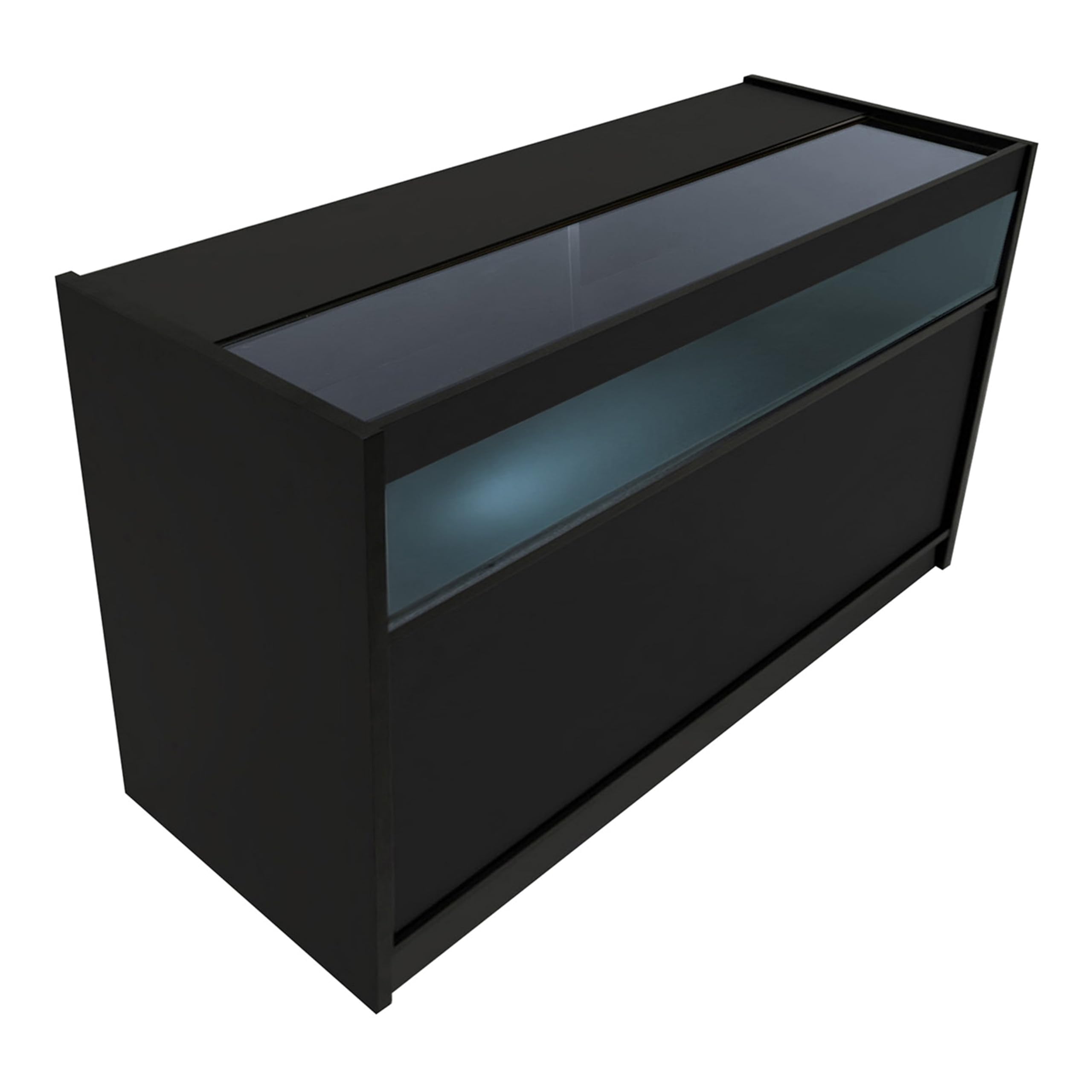 Black Shop zestaw liczników Polaris LED Light K1500 B1500 CM60 TB60 150 cm 60 cm W Zamykane drzwi przesuwne klucze jednostki do przechowywania detalicznego do bloku szklana witryna witryna szafka
