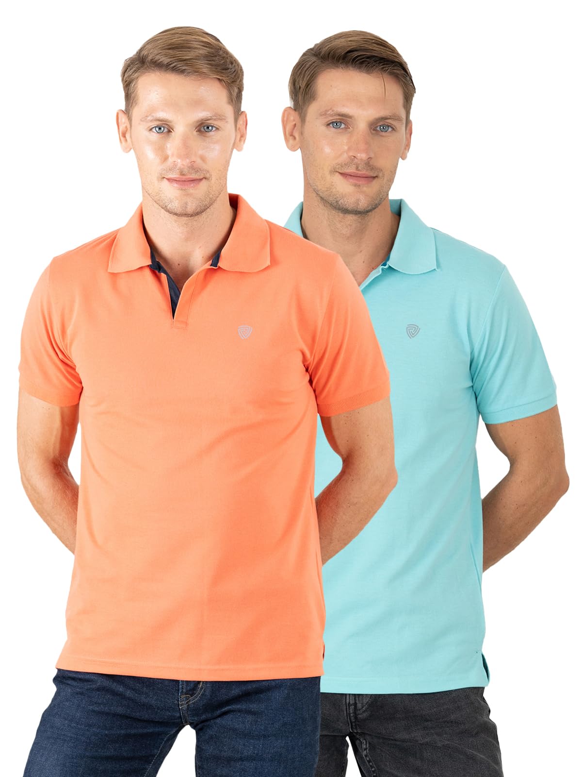 lux cozi Men's Super Combed Cotton Solid Regular Fit Polo Neck Half Sleeve Casual T-Shirt | Polo T-Shirt for Men | Pack of 2 |-picture-36