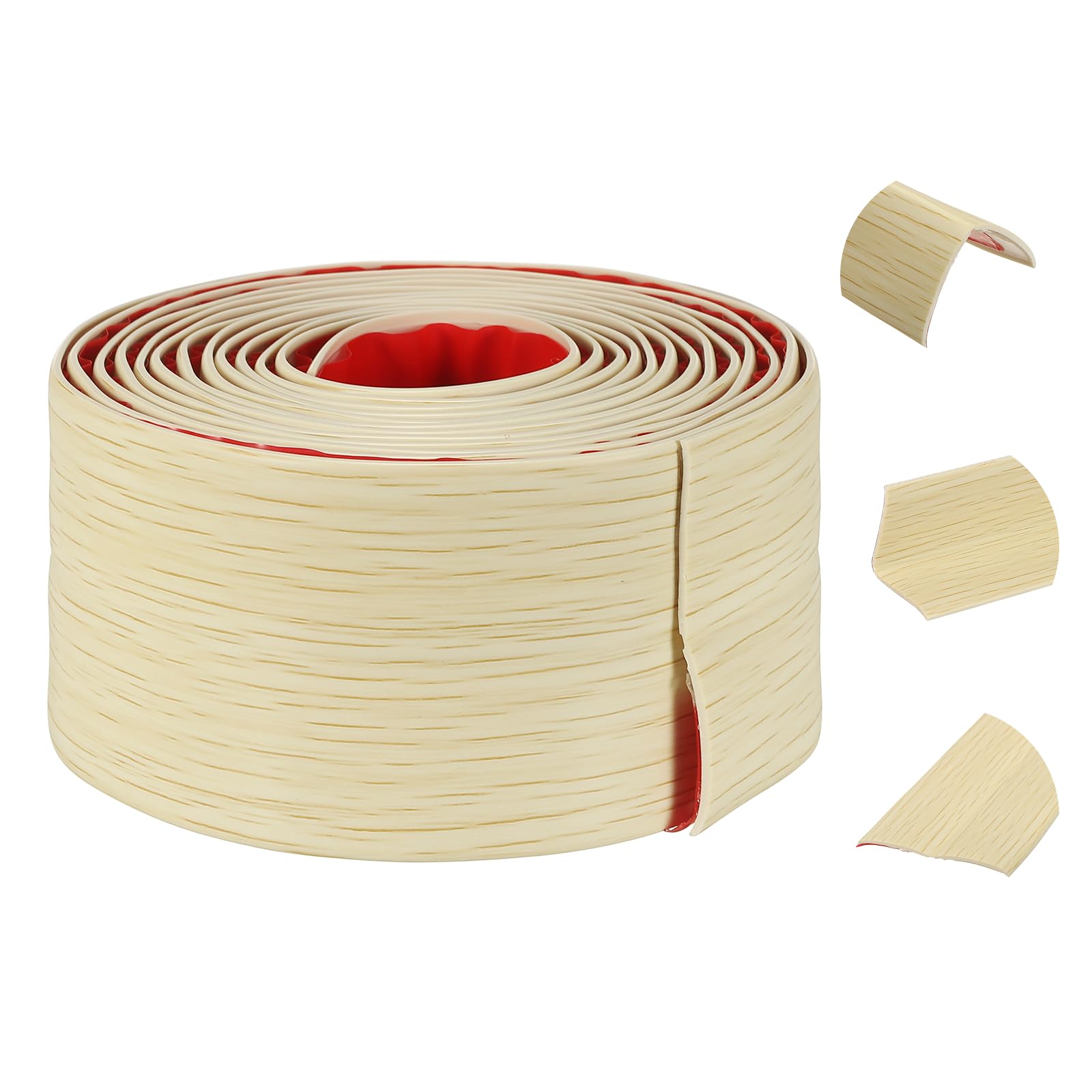 sourcing map Wall Corner Protector, 6cm x 3Meters Peel and Stick Molding Trim Wall Edge Guard, Flexible Self-Adhesive Inside & Outside Corner Trim Strip for Edge Ceiling, Maple Grain Color