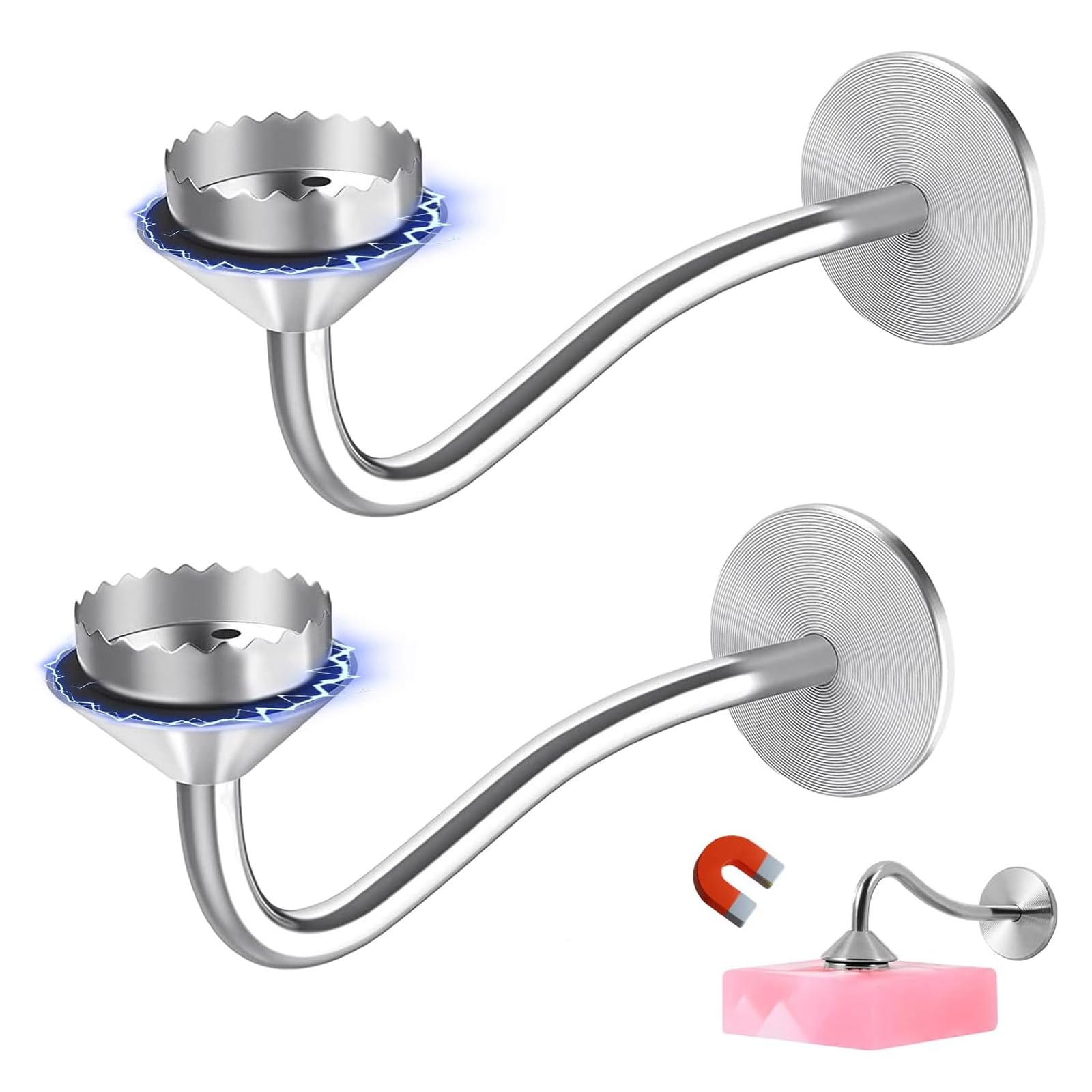 2 Stück Seifenhalter mit Magnet, Seifenhalter Magnet, Magnetischer Seifenhalters, Magnet Seifenhalters, Edelstahl Magnetseifenhalter Ohne Bohren für Dusche, Badewanne, Waschbecken und Bad