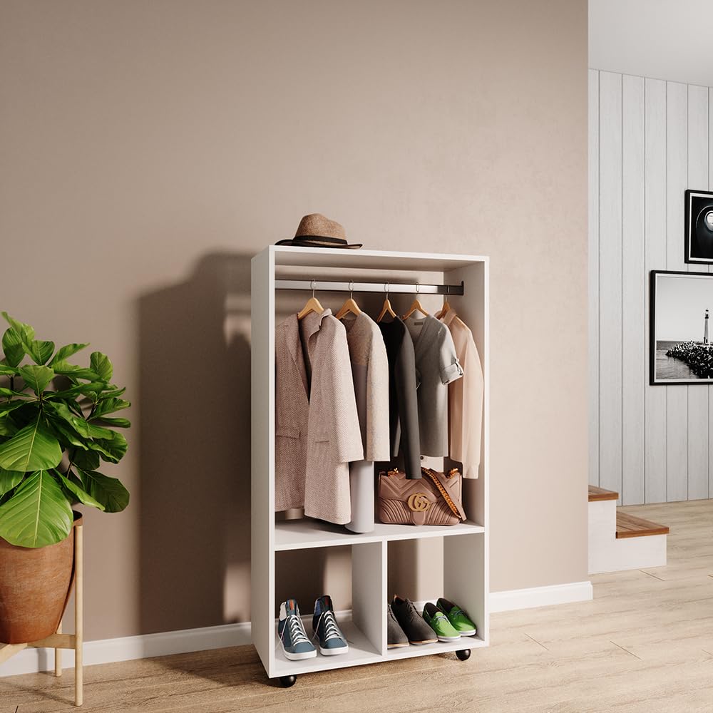 Vicco Szafa "Sydney", Biały, 70 x 128 cm | sur roulettes pour une utilisation flexible et un déplacement facile
