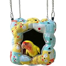 Warm Bird Nest Snuggle Tent,Parrot Wintor Habitat Cave Bed for Small Medium Animal Budgies Parakeet Cockatiels Lovebird Guinea Pig Hamster Squirrel Hedgehog Chinchilla Colorful Cat, 6.7x6.7x6.7