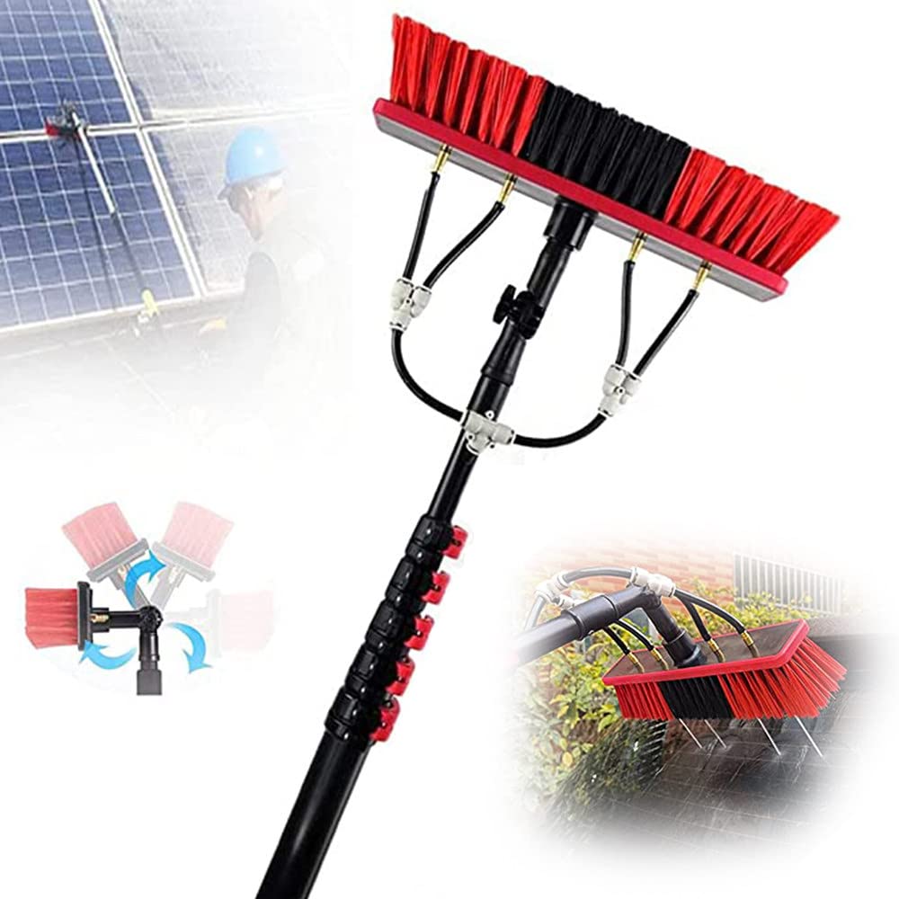 Nettoyage de panneaux photovoltaïques et vitres extérieures avec brosse