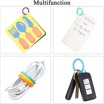 100PCS Plastic Loose-Leaf Ring, Multi-Color Notebook Binder Rings, DIY Tools for Keychain, Scrapbook, Index Cards, Book, Accessories and Document Stack (7 Colors Quantity Random shipments, 28mm)