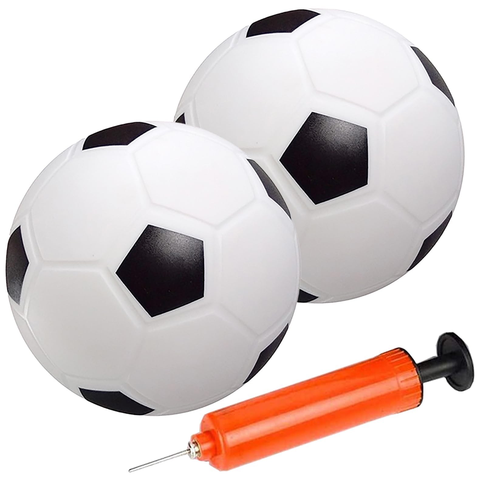 BAGUBDR 2 Pcs Small Inflatable Indoor/Outdoor Foam Soccer Ball With Air Pump Perfect for Playground, Garden Beach