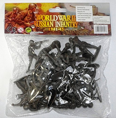 Sunjade 1/32 WWII Russian Infantry 1941-45 Plastic Toy Soldiers (20) (Bagged)