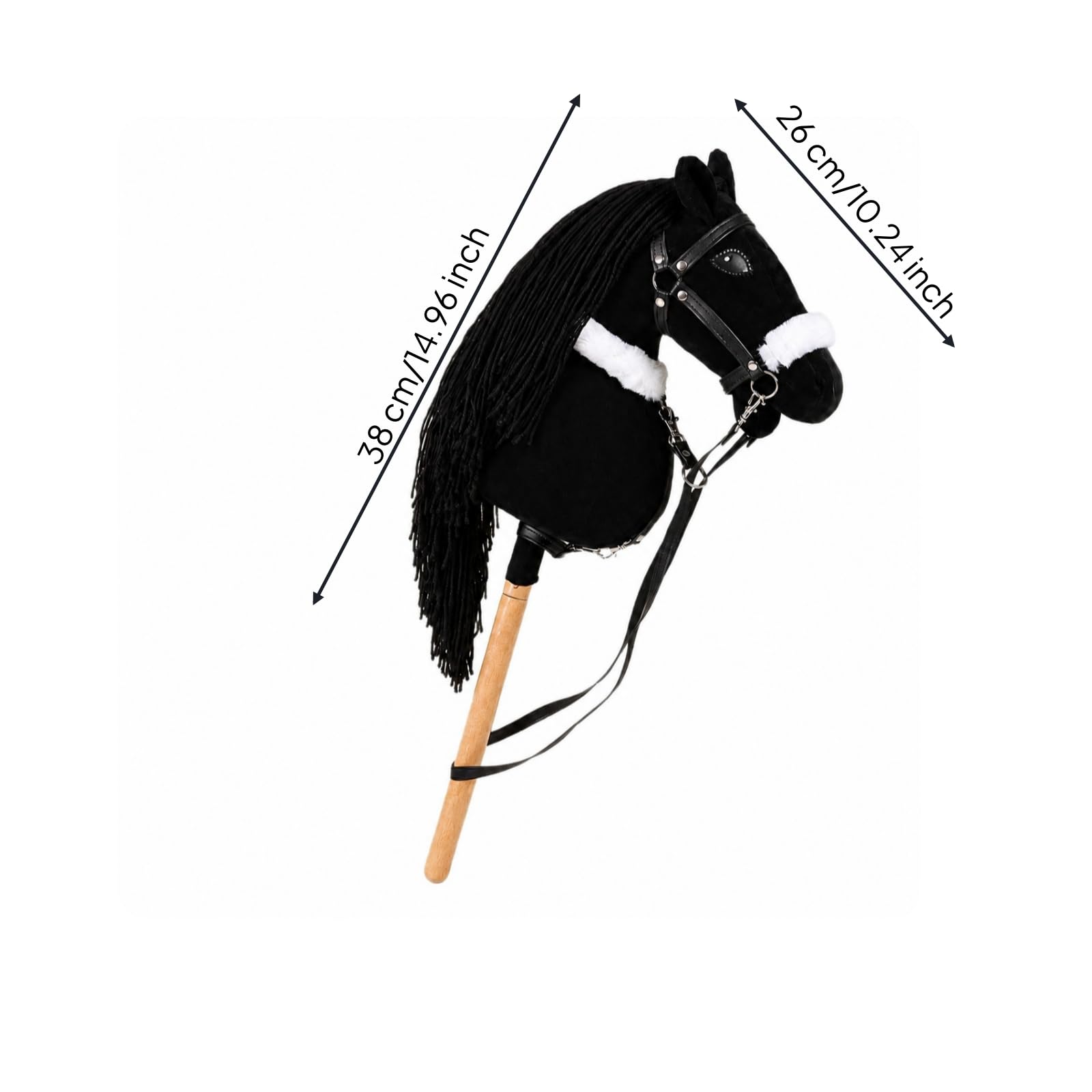 Hobby Horse Realistico a Bastone di Peluche Senza Funzioni Elettroniche Giocattolo Manico in Legno per Recite Scolastiche