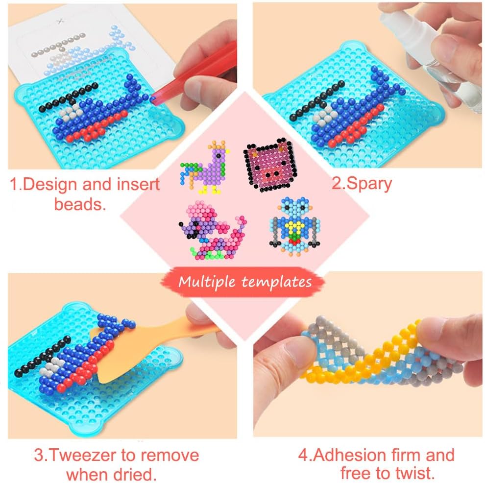 KACAGA Non-Iron Fuse Beads Over 6,000 Beads 5mm No Repeated Colors Arts Crafts Bead Includes Accessories Set Refill Creative DIY Kit Toys for Kids - Image 6