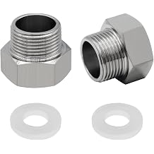 Stainless Steel Garden Hose Adapter,3/4GHT Female x1/2NPT Male 2Pcs | Garden Hose Thread to Pipe Thread Convert Fitting Connector