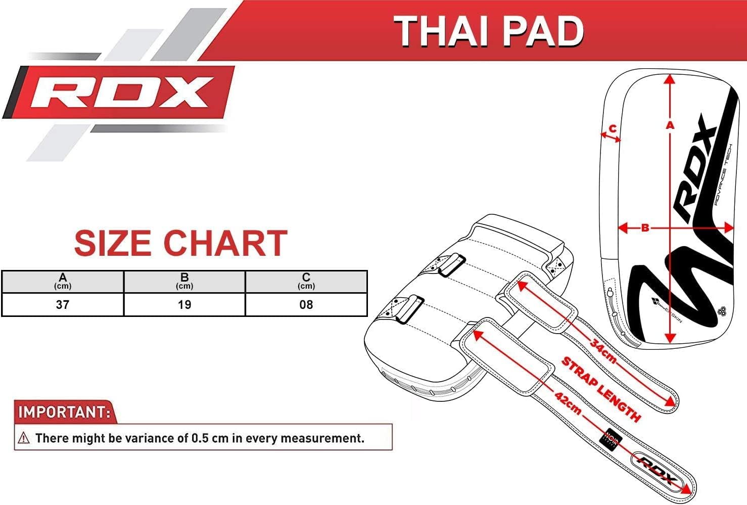 RDX MMA Thai Pad for Target Training, Convex Skin Leather Curved Kickboxing Strike Shield, Coaching Boxing, Muay Thai, Martial Arts, Karate, Taekwondo, Punching