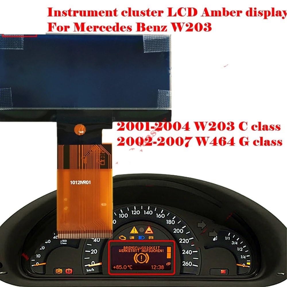 Tacómetro Pantalla LCD compatible con Mercedes-Benz Clase C W203 (2000-2004) / Clase G W463 (2002-2007) para el panel de instrumentos.