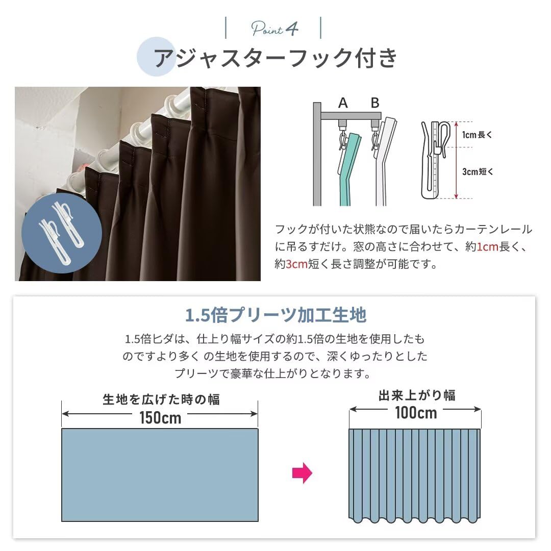 Amazon｜YKFN 遮光カーテン 120cm丈 幅200cm 1枚 小窓 カーテン 遮光