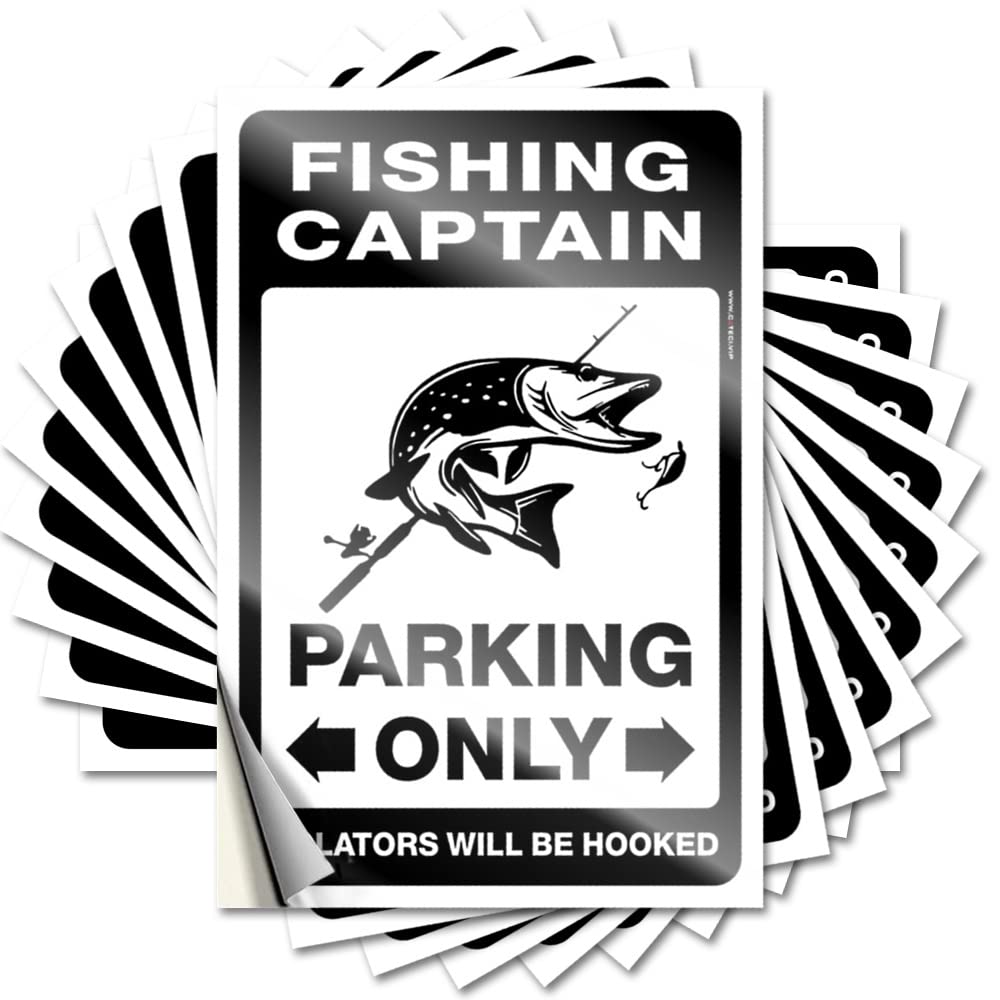 Fishing Captain Parking Only Western Bathroom Bedroom Door Decorations - Quote Water Removable Vinyl Decal(6X9CM)