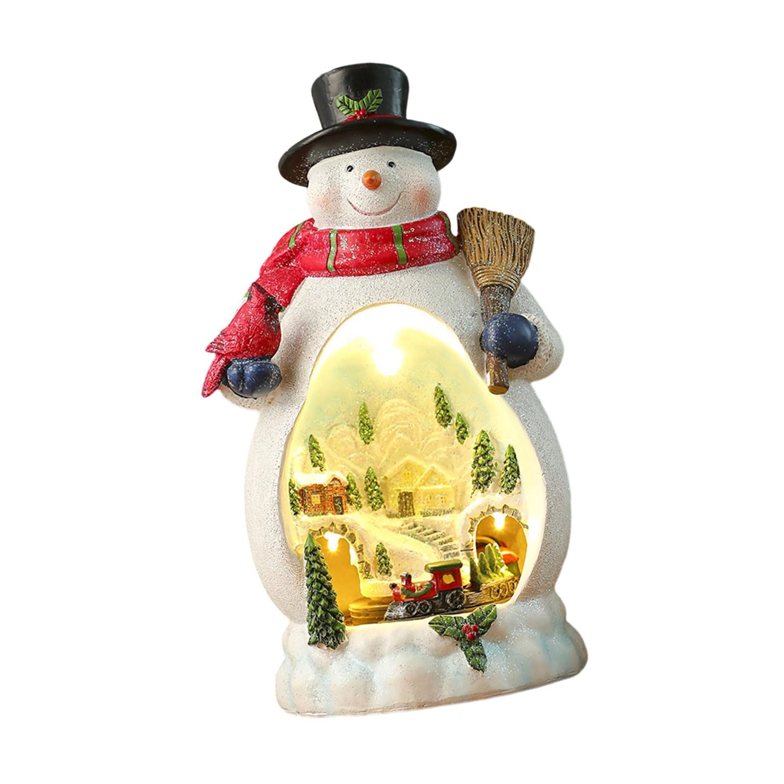 Figurina Cabina Natalizia Scatola Musicale Musica in Resina con Treno Rotante per la Decorazione Domestica Musica Regalo Compleanno