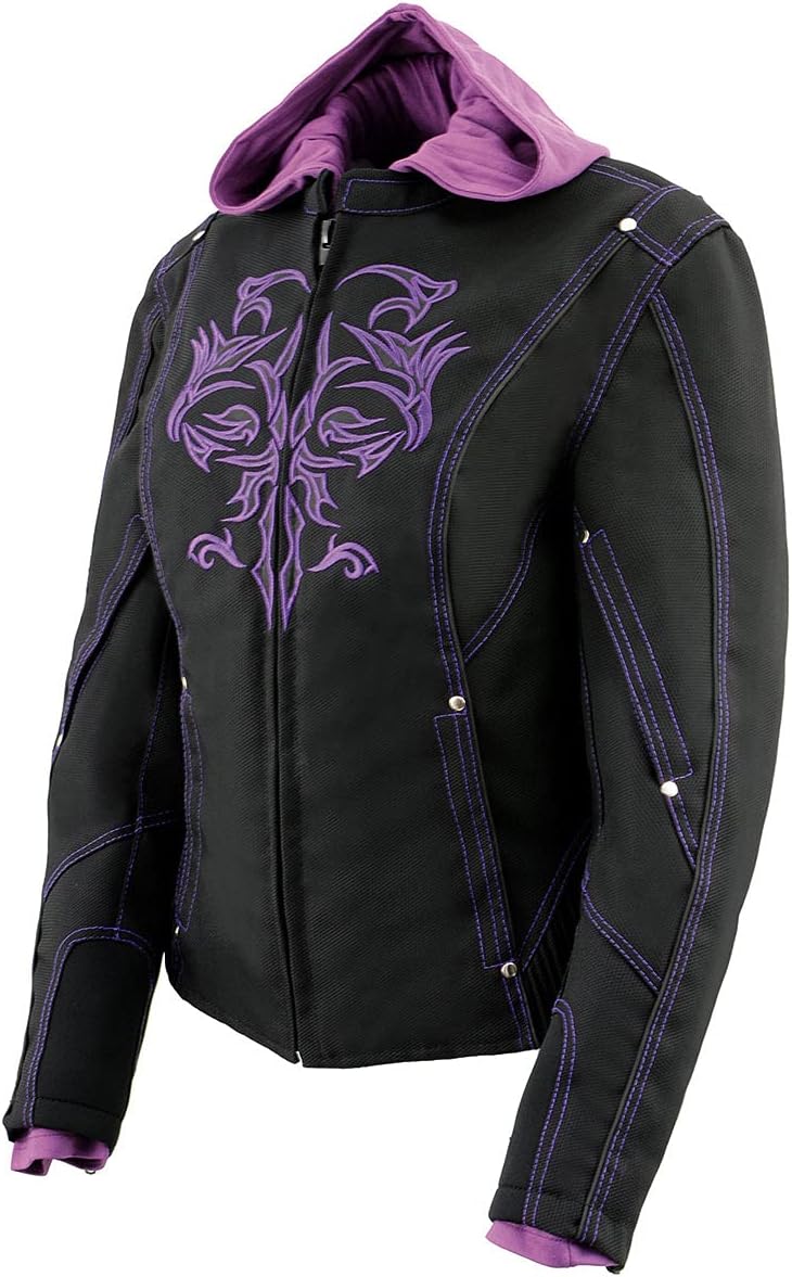 Milwaukee Leather Women's Textile Motorcycle Riders Jacket with Hoodie - Year Round Wear - Image 9