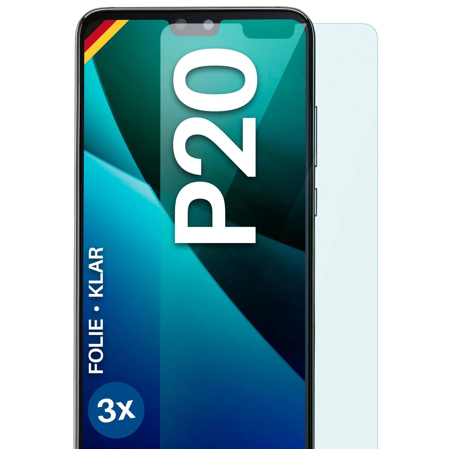 moex FlexProtect Schutzfolie Huawei P20 – Klare 0,2 mm Displayschutz – 3er Pack