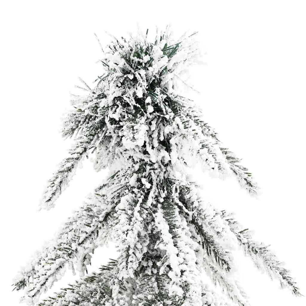 Künstlicher Weihnachtsbaum Weiß 210 cm aus Polyethylen und Metall, naturgetreuer Christbaum mit dekorativen Intarsien, für Innen und Außen, Festliche Weihnachtsdeko