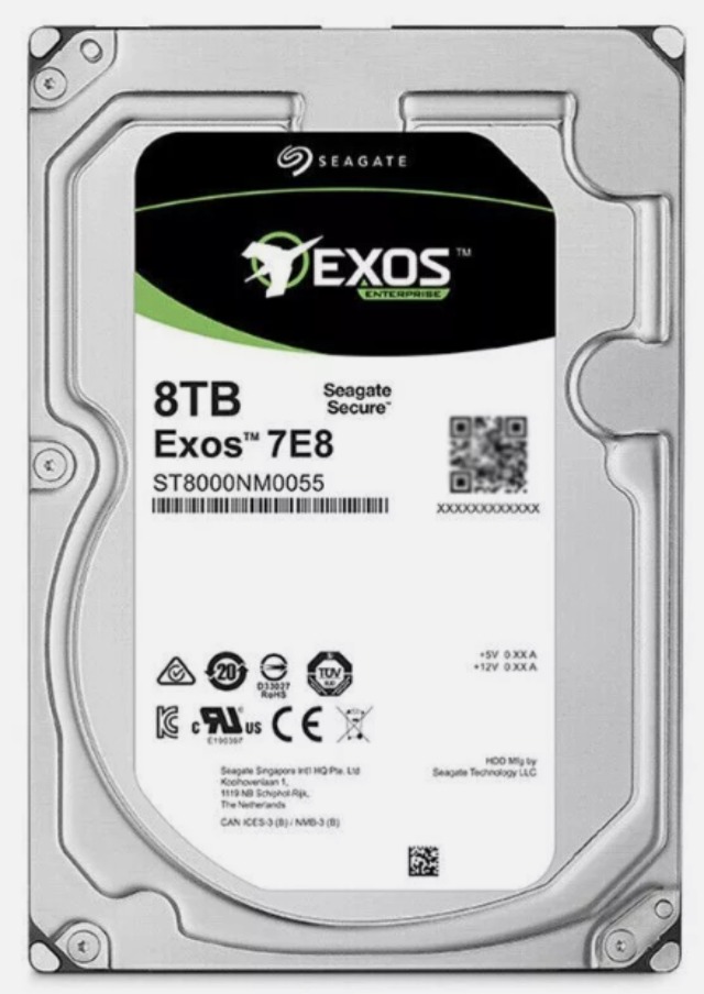Seagate Exos 7E8, 8 To, Disque dur interne d'entreprise HDD, SATA