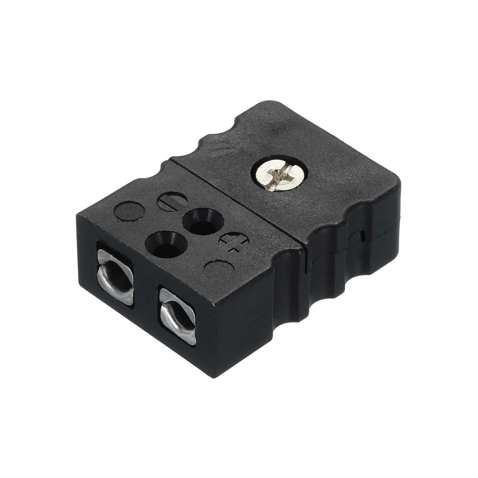 MECCANIXITY J Type Thermocouple Wire Connectors Female Plug Adapter Round Pin Temperature 220°C(428°F) for Thermocouple Sensor Probe Black 1pcs
