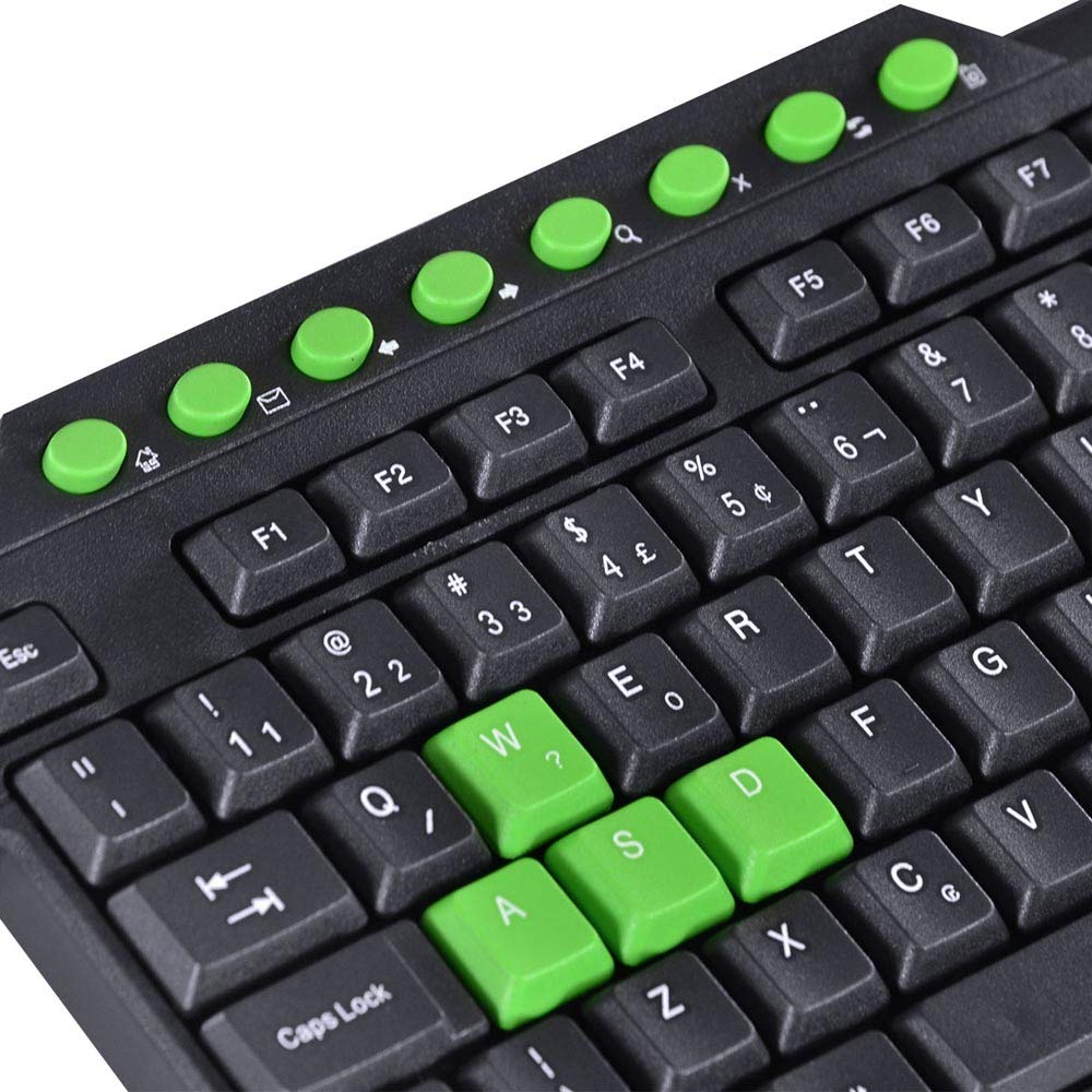 TECLADO USB GAMER VX GAMING DRAGON V2 ABNT2 1.8M PRETO COM VERDE