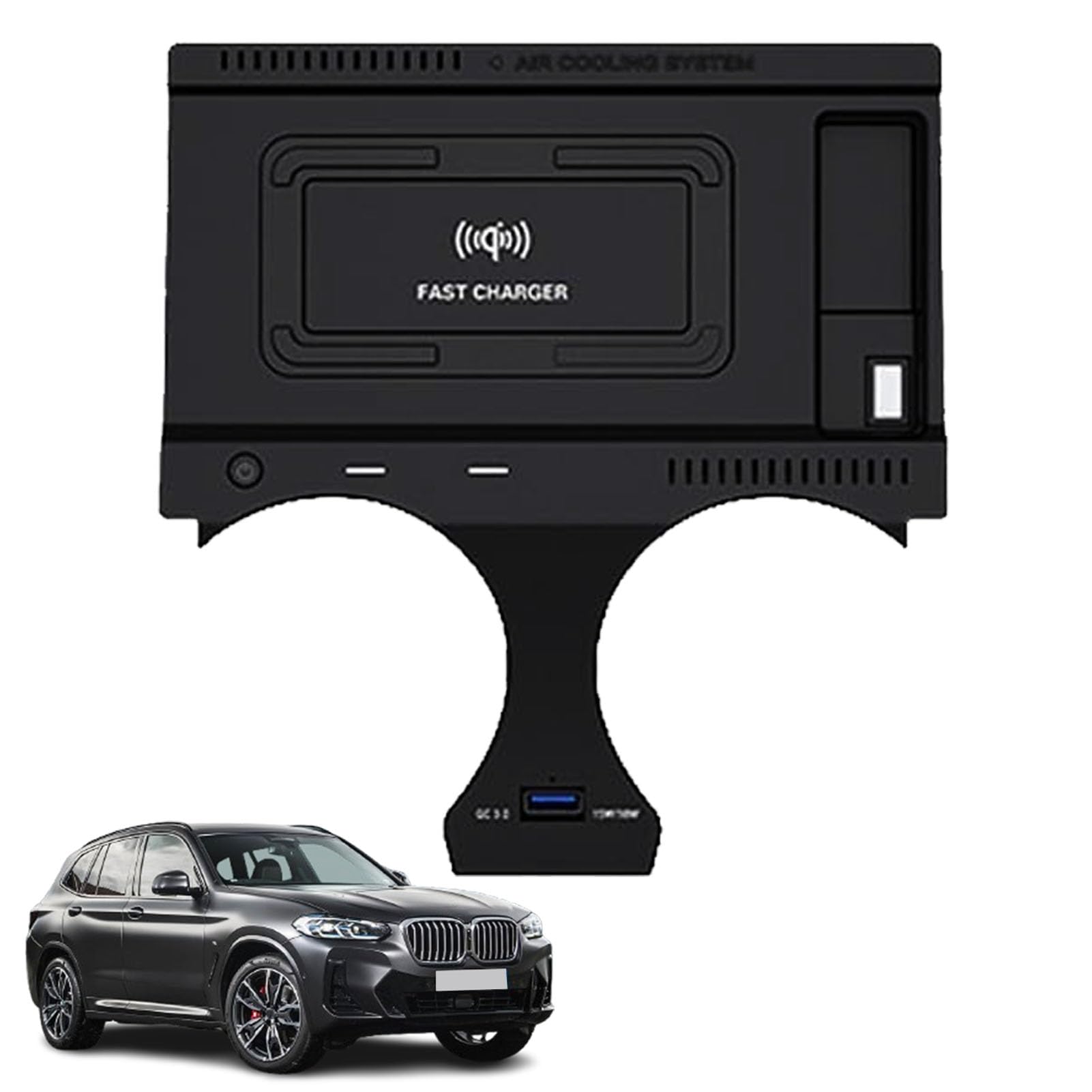 Ładowarka Samochodowa z 15W Bezprzewodowa + 27W USB do BMW 2018-2024 X3/X4, 2019-2024 X3M/X4M, 2021-2024 iX3 Konsola środkowa Akcesoria do Tuningu Wnętrza dla i-Phone Sam-sung