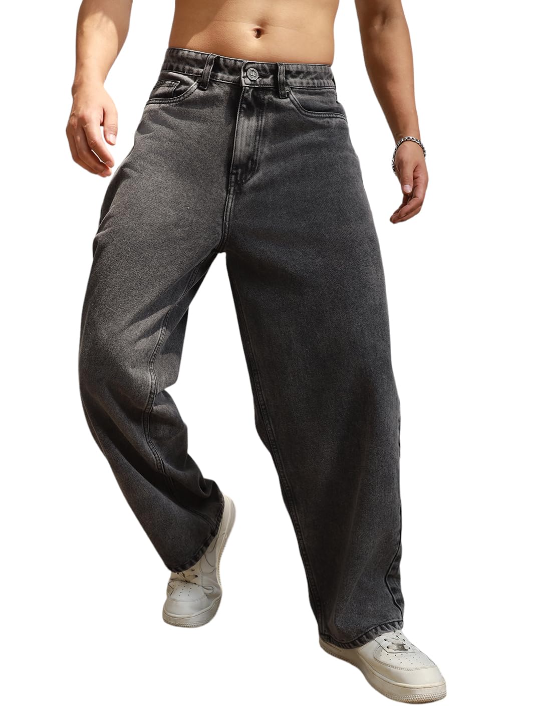 hubberholme Men Washed Cotton Loose Fit Mid- Rise Jeans 13-picture-12