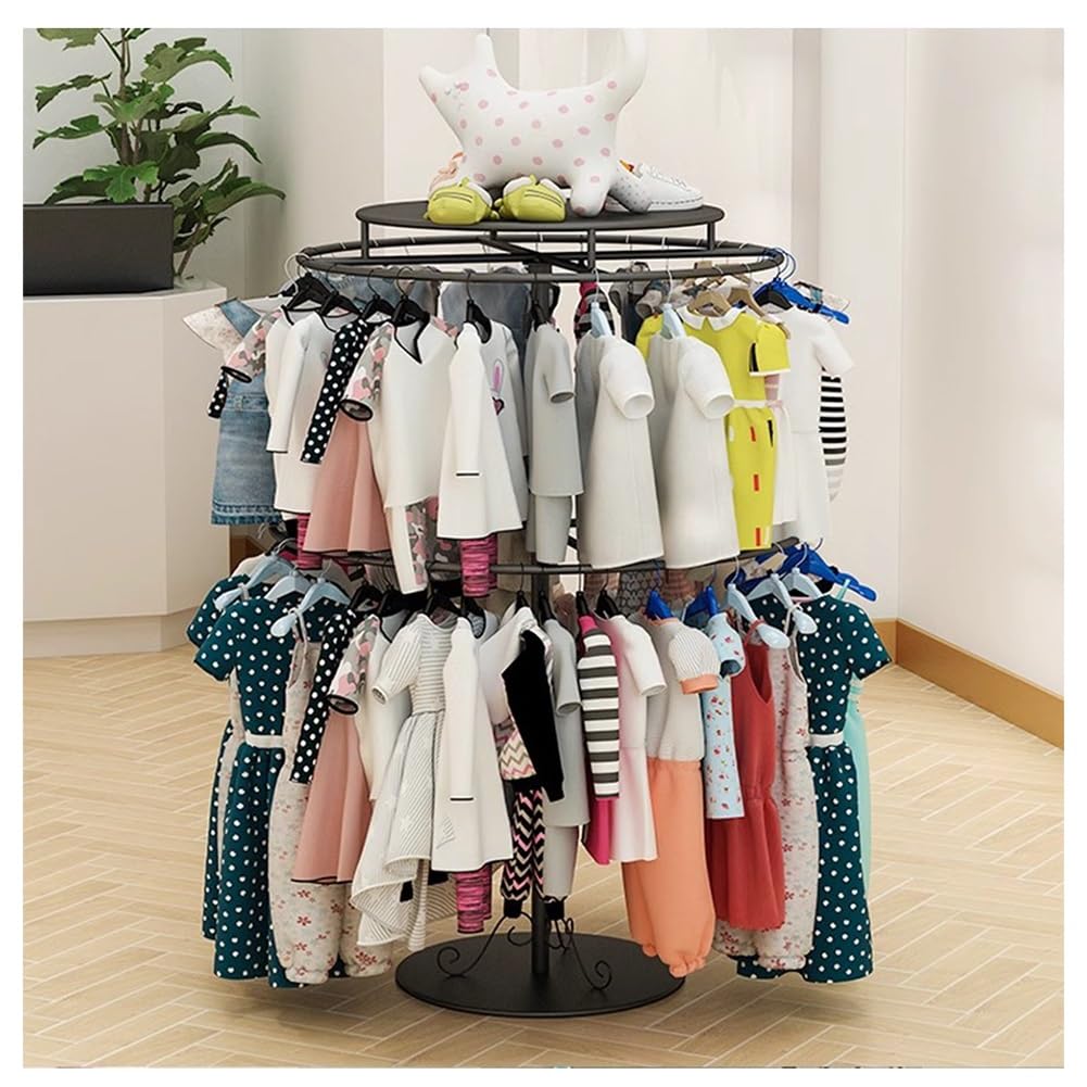 Perchero redondo giratorio de 360° con tapa, colgador de ropa de pie para organización de ropa y accesorios