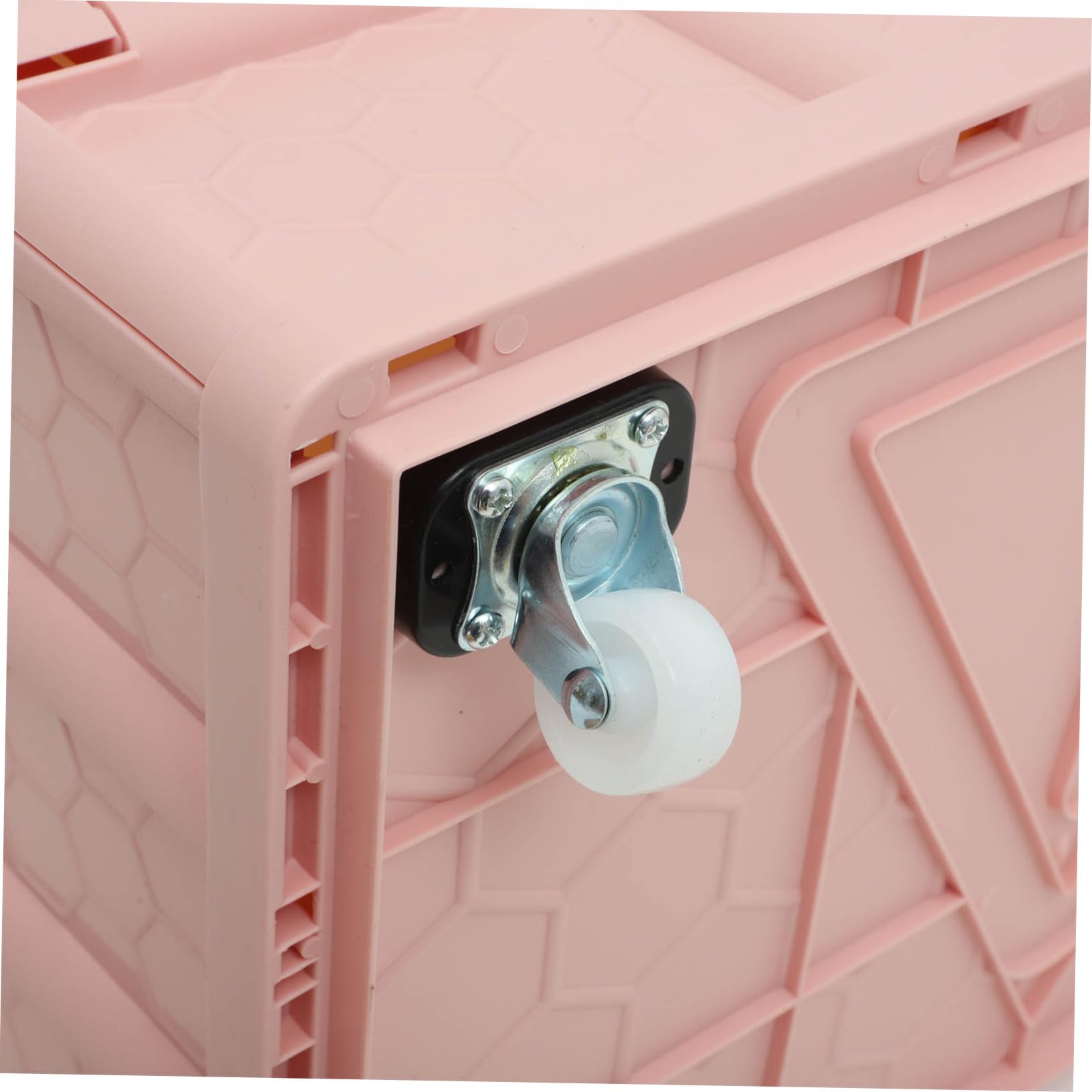 Caja de Almacenamiento con Ruedas Rosa, Plástico, Tapa y Diseño Plegable